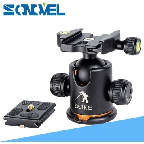 BEIKE Aluminum BK-03 Camera Tripod Ball Head with Quick Release Plate Pro Camera Tripod Max load to 8kg