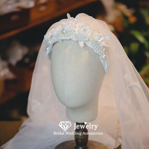 CC Wedding Veil Women Hair Accessories Bridal Headdress Flower Shape Headbands 100% Handmade Veils Exquisite Hairwear Gift AN172