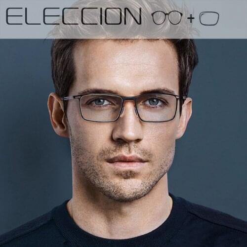 Danish Pure Titanium Optical Frames Men Prescription Glasses Square Semi Rimless Myopia Eye glasses with Diopters Progressive