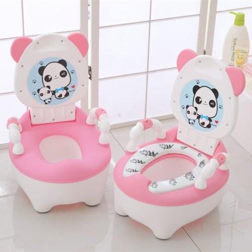 Baby Potty Childrens Potties New Training Seats Baby Toilet Portable Backrest Urinal Cartoon Panda Kids Toilet Trainer Bedpan