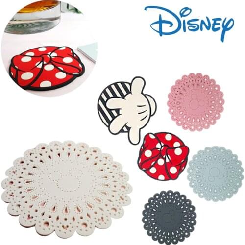 Disney Mickey Mouse Cartoon Insulation Table Mat cute Family Office Anti-skid Tea Cup Milk Mug Coffee Cup Coaster Decorations