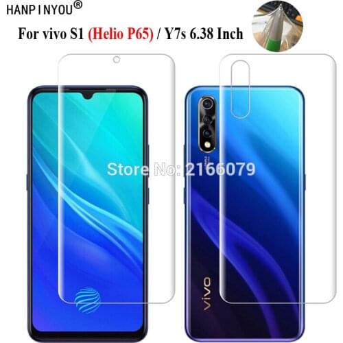 For vivo S1 Helio P65 Y7s 6.38" Soft TPU Front Back Full Cover Screen Protector Transparent Protective Film + Tools (Not Glass)