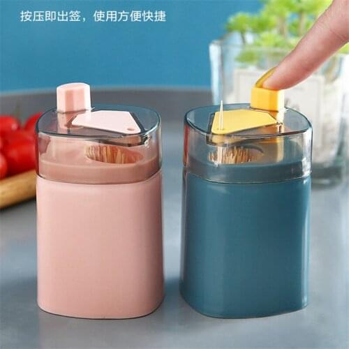 Home Creative Automatically Pops Up Toothpick Dispenser Home Living Room Dining Room Toothpick Storage Box for Toothpicks