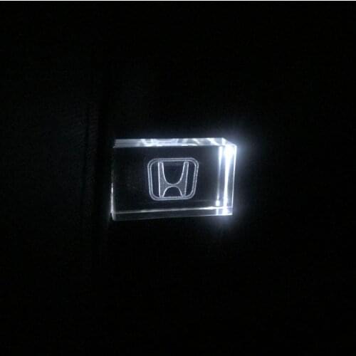 Crystal + metal USB flash drive Honda Car Logo pendrive 4GB 8GB 16GB 32GB 64GB USB 2.0 External Storage memory stick u disk