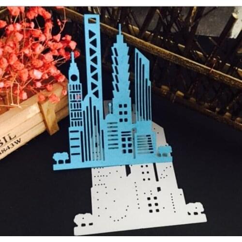 SCD572 City Metal Cutting Dies For Scrapbooking Stencils DIY Album Cards Decoration Embossing Folder Die Cuts Template Tools New