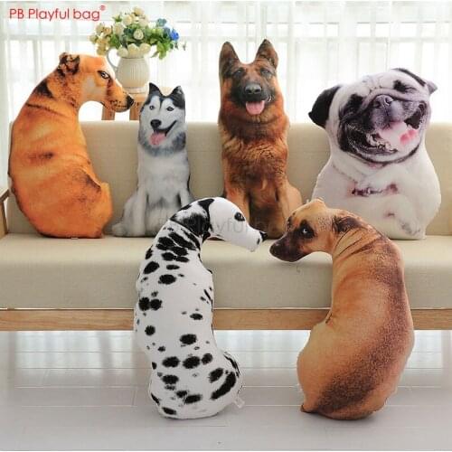 Playful bag Creative dog pillow 3D simulation Puppy Cushion Dog model toys Sharpei Husky Dalmatian Fashion Christmas gifts AB03