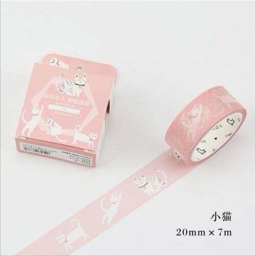 20mm Wide Lovely Cat cartoon Life Washi Tape DIY Decoration Planner Scrapbook Sticker Label Masking Tape