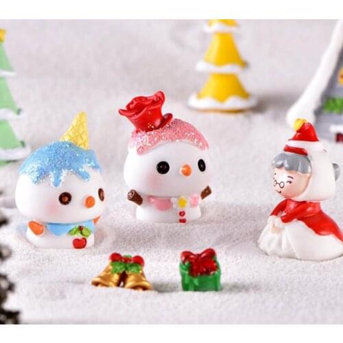 Cute Santa Claus Ice cream Snowman Ornaments Christmas Tree Mini Micro landscape decor Garden Pot christmas decor for home 1PC