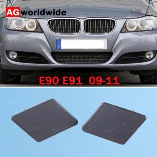 Front Bumper Headlight Washer Nozzle Cover Cap Unpainted L R 61677211209 61677211210 For BMW E90 E91 320i 325i 330i 328i 09-12