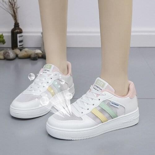 2021 Autumn New White Shoes Womens All-match Sneakers Students Breathable Thin Mesh Sports Casual Shoes