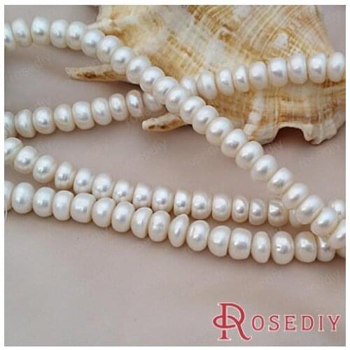 Wholesale 10*6mm Semiround Natural Freshwater Pearls Beads Diy Jewelry Findings Accessories a String Roughly 56 pieces(JM6718)