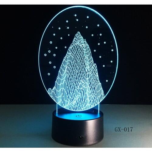 Wholesale Snow Mountain 3D led Nightlight Usb Lamp Customize Touch Acrylic Lamp Kids Room Led Lamp Drop Shipping Service GX-017