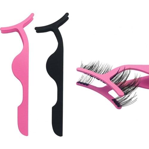 50% Hot Sale Eyelash Tweezer Widen Handle Ergonomic Stainless Steel Portable False Eyelash Applicator for Magnetic Lashes