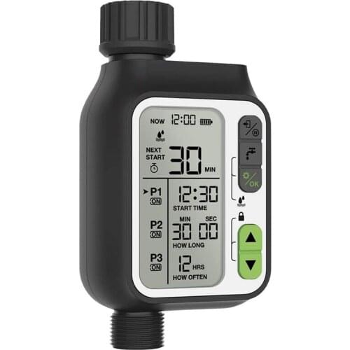 Programmable Hose Watering Timer, Digital Irrigation Timer, IP65 Waterproof Automatic Sprinkler Timer for Garden Lawn