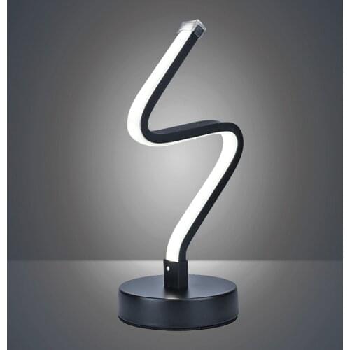 Simple Table Lamp Spiral Wave Shape Curve Design LED Wall Lighting Modern Home Decor Led Desk Lamp Indoor Lighting
