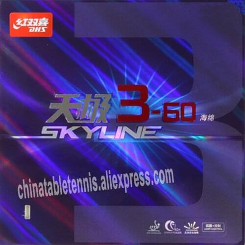 DHS Skyline TG 3-60 TG III TG-3 TG3-60 Control and Loop Pips-In Table Tennis PingPong racket Rubber With Orange Sponge 2.1mm