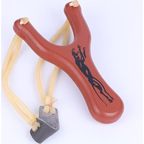 Slingshot Red Painted Beech Catapult Leopard No Painting Outdoor Defense Wooden Childrens Competition With Rubber Band