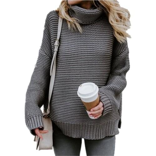 2019 Warm Sweater Coarse Pullover Womens Jumper Turtleneck Sweater Female Jumper Thick Winter Cable Knitted Oversized Sweater