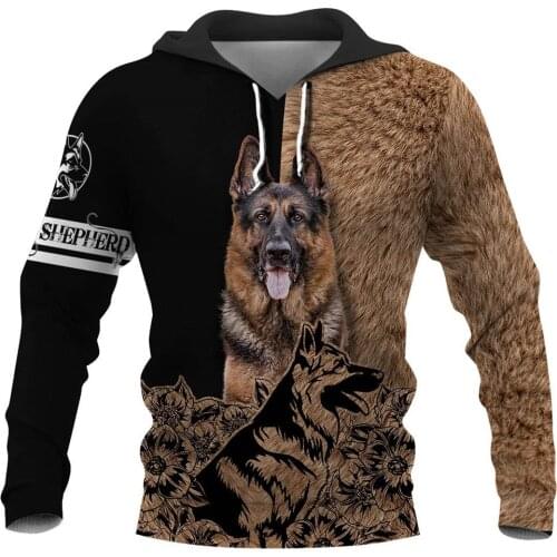 CLOOCL Pets Dogs Printed Sweatshirts German Shepherd 3D Design Men Hoodies Unisex Long Sleeve Pocket Hoodie