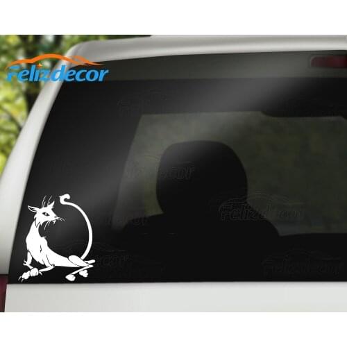 Slender Cat Car Vinyl CarSexy Cat Decoration Waterproof Removable Art Animals Rear windshield L475