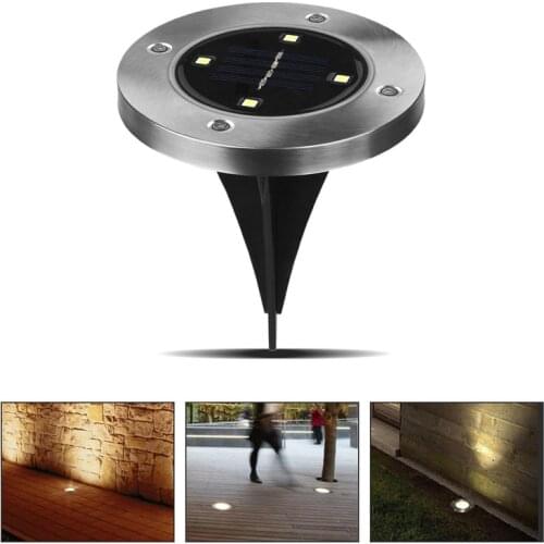 Two light colors Solar Powered Ground Light Waterproof Garden Pathway Deck Lights With Lamp for Home Yard Driveway Lawn Road