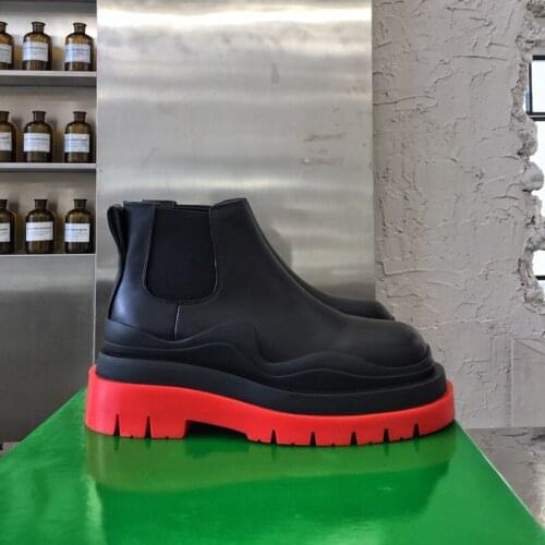 Lady Chelsea Boots Women Ankle Boots Chunky Winter Shoes flat Platform Ankle Boots Slip On Chunky Heel Luxury Designers Brand