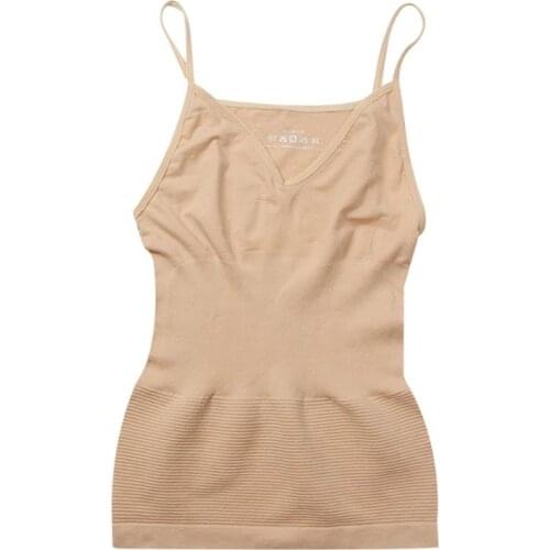 Y166 Women Postpartum Waist Vest Slimming Tank Top Sexy V-Neck Compression Shapewear Seamless Wireless Tummy Control