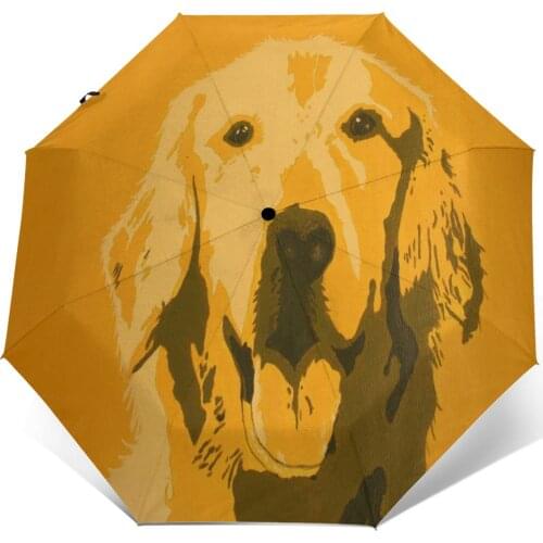 Sunny Umbrella Dog Painting Automatic folding portable men women umbrella Sunscreen rain Windproof beach parasol
