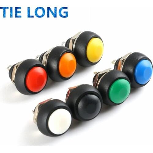 1PCS 12mm Self-Recovery PBS-33B Mini Push Button Switch, 2Pin 1A Momentary Waterproof Reset Push Button