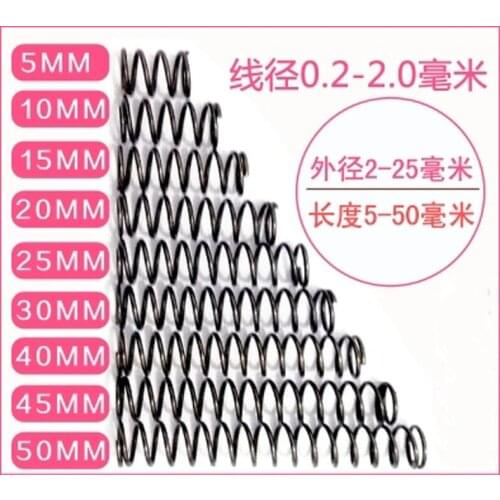 10Pcs 1.4mm wire diameter compression Y-Type pressure spring 16/17mm OD 10mm-50mm Length Springs steel