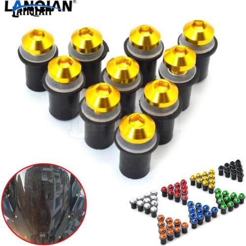 10PCS Fairing Wind Screen Screw Bolt Kit Windshield Mounting Nut bolt For SUZUKI Hayabusa Katana 600 750 DL250 C50 M109R S40 C90