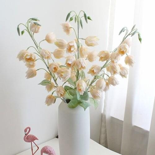 4Pcs Simulation Wind Chime Silk Flowers Home decoration Fake Flowers Wedding Party Layout Decor Vase Floral