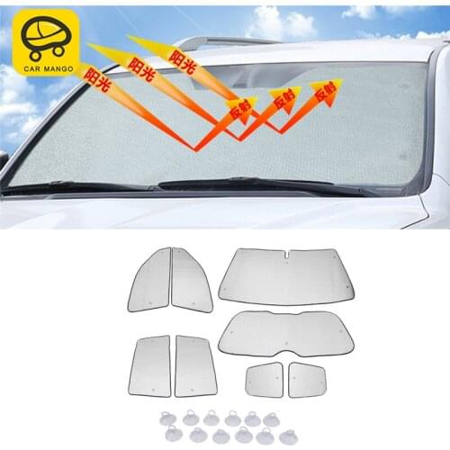 CARMANGO Car Sun Shade UV Protection Curtain Sunshade Window Mesh Cover Visor Summer Film for Toyota Land Cruiser 200 2016-2018
