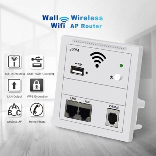 Wireless Panel 86 Type 300 mbps Wireless WIFI Wall Router AP Panel Embedded Wall-Mounted Router Home Encryption Protection