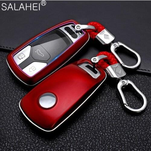 ABS Car Key Case Cover Skin Shell For AUDI A4 A4L A5 Q5 Q7 TT 2016 2017 Key Fob 2016 2017 2018 Auto Styling Accessories Interior