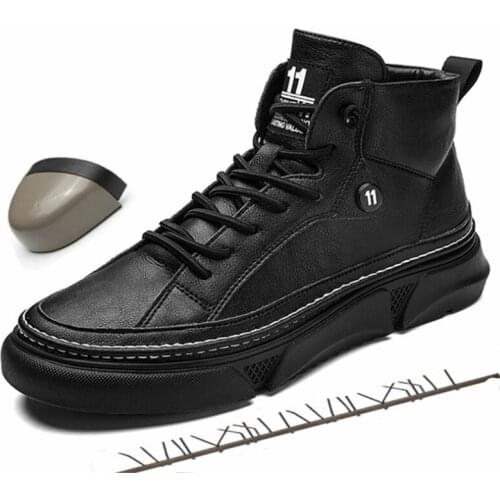 Designer Boots for Mens Work Safety Shoes Breathable Protective Footwear Steel Toe Anti-smashing Non-slip Indestructible Shoes