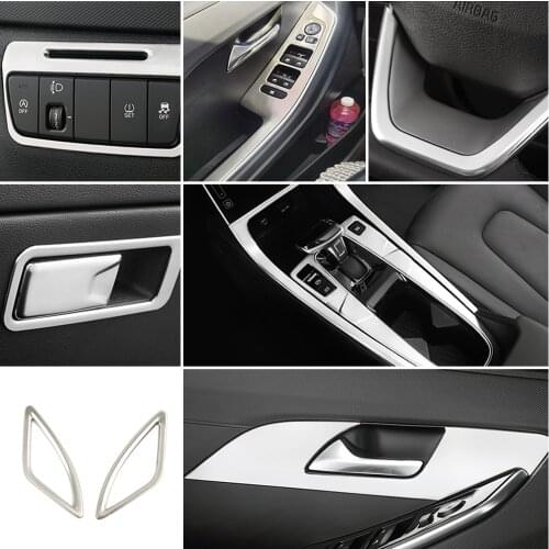 For Hyundai Creta IX25 2020 Car Styling Interior Accessories Central Console Decoration Frame Cover Trim Stainless Steel Sticker