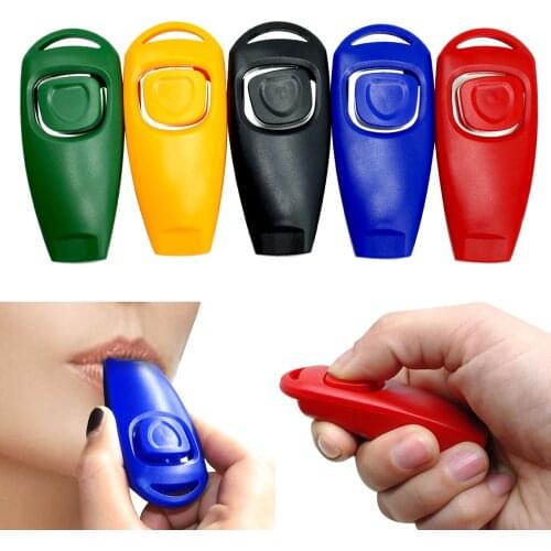 Dog Training Accessories Whistle Clicker Pet Cat Training Clicker with Whistle 5 Color Pack Pet Training Product Dog Repeller