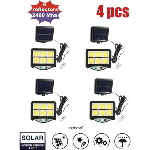 4pcs seperable 120LED Solar Light Solar Lamp PIR Motion Sensor Spotlight Waterproof Outdoor Adjustable Angle Lights For Garden W