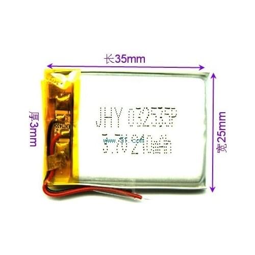 210mAh small toys, home appliances, digital accessories, MP3 thin battery 302535, 3.7V polymer lithium battery built-in