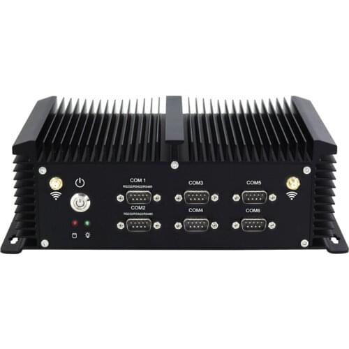 Newest with 6COM RS232 RS485 RS422 Fanless Mini PC Intel Core i7 4500U i5 4200U HDMI VGA USB3.0 Mini Industrial Computer HTPC
