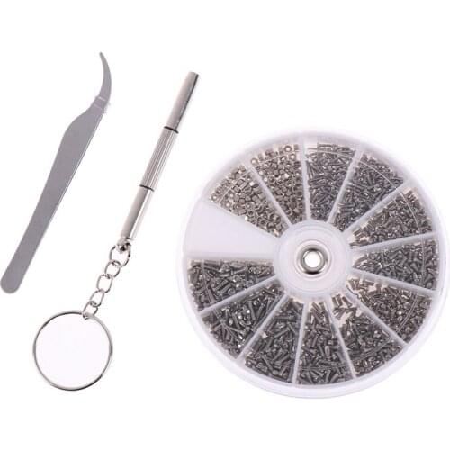 1000 Pcs Tiny Screws Nut Assortment Repair Tool Kit With Micro Screwdriver And Pliers For Micro Eyeglass Sun Glasses Spectacles