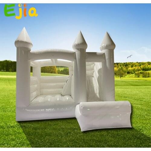 Outdoor Kids Adult 13ft Commercial Small Moon Moonwalk Inflatable White Bounce Castle Jumping House For Party Wedding Games