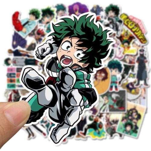 50pcs My Hero Academia Suitcase Stickers Skateboard Laptop Izuku Midoriya All Might Boku no Hero Academia Anime Character Decals