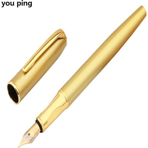 High quality 7023 Golden Smooth Business office Medium Nib Fountain Pen New