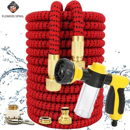 Garden Hose Set Foam Pot Car Wash Power Sprinkler Plastic Hose Watering Hose Gardening Supplies High Pressure Washer Water Gun