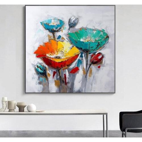 Scandinavian Flower Poster Decor Canvas Oil Painting Wall Art Posters And Prints Nordic Wall Pictures For Living Room Decoration