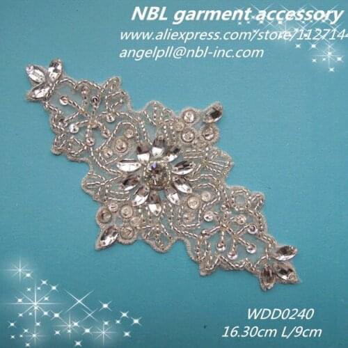 Bridal beaded patch applique iron on WDD0240