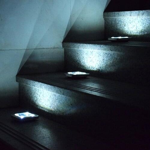 4 LEDs Ground Light Solar Light Outdoors Waterproof 8 LED Solar Street Light Garden Decor Buried Stair Lamp Underground Decking