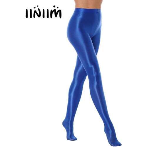 Womens Fashion Glossy Pantyhose Ballet Dance Yoga Leggings Pants Training Fitness Workout Sports Trousers Tights Stockings